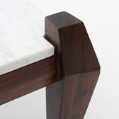 Side tables in Jacaranda and marble.